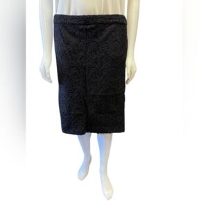 Lord & Taylor Skirt EUC Midi Black Lace Size 12